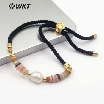 WT-B495 Perle Naturale Tematice Cablul de Brățară Cu mai Multe Culori Shell Margele Brățară de Aur Galvanizare Margele brățară Moda Bijuterii