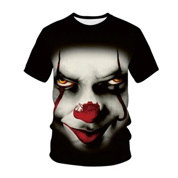 Joker 3D de Imprimare T-shirt Film de Groază Bărbați Femei de Moda Streetwear Clovn HAHA Supradimensionat Tricou Harajuku Teuri Topuri Îmbrăcăminte Unisex