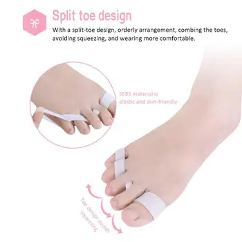 2 BUC/Set SEBS Degetele de la picioare Separatoare de Inflamație la picior Os Ectropion Reglare Hallux Valgus Pedichiura Corector Pentru Persoanele de Îngrijire Picior Dotari