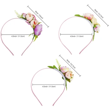 Fete Flori Cu Bandă De Susținere Artificială Florale Hairband De Mireasa Pentru Femei Păr Cerc Nou-Născut Copii De Fotografie Boho Accesorii De Par
