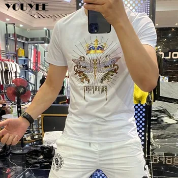 Men ' s T-shirt Slim Libelula Imprimare Frumos de Vară 2021 Nouă Personalitate Tendință Fashionin În Europa de bumbac Mercerizat de sex Masculin de Sus