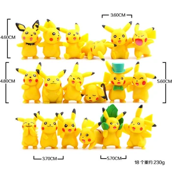 Takara Tomy Pokemon Pikachu Papusa Ornamente Hand-made, Model Micro-vezi Anime Pokemon Acțiune Figura Jucarii pentru Copii