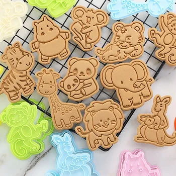 Animale de Desene animate drăguț Tigru, Panda, Koala Hipopotam Biscuit Mucegai DIY Cookie-uri de Copt Instrumente de Bucatarie Acasă Apăsați Coace Matrite