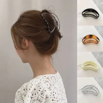 Moda în Formă de Jumătate de Lună Clipul de Gheare de Păr Pentru Femei DIY Hair Styling Instrument de Chihlimbar Transparent Acrilic Clip de Păr Pentru Păr Accesorii
