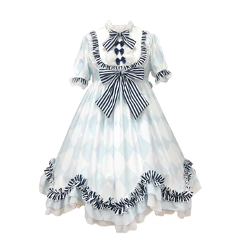 Alice Lolita Ia Bluza Sling Scurt SleeveFull Costum de Vara pentru Femeie rochie victorian gothic lolita alb lolita rochie lolita jsk