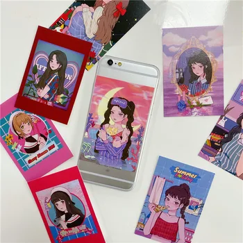 Harajuku Fata anime Imagini Decorative Retro carte Poștală Carte de Ilustrare Telefon Mobil Autocolant perete kawaii decor camera 9 Foi
