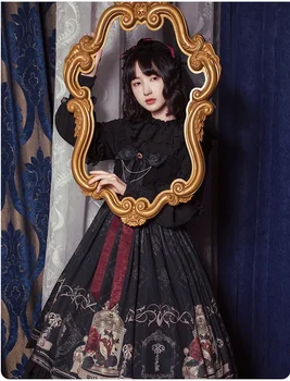 Doamna Fete Gothic Lolita Rochie De Cosplay Costum Kawaii Zburli Alunecare Vintage Negru Kawaii Îmbrăcăminte Dulce Lolita Lolita Goth