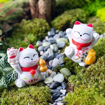 Noroc De Avere Cat Modelul Animale, Desene Animate, Figurine Micro Peisaj Home Decor De Basm În Miniatură Decoratiuni De Gradina