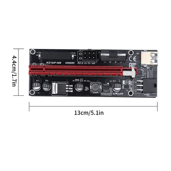 5/10buc PCI-E pcie Riser 009Express 1X 4x 8x 16xExtender PCI E USB Coloană 009S Dual 6pini Card Adaptor SATA 15pin pentru BTC Miner