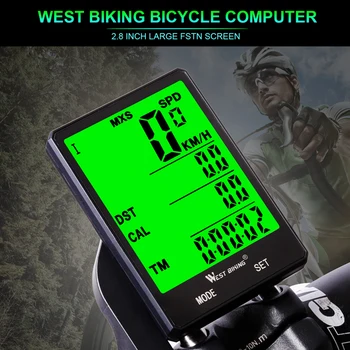 VEST BIKING Impermeabil de Calculator pentru Biciclete MTB Bicicleta Wireless/Cablu Vitezometru Kilometraj Impermeabil Cronometru Accesorii pentru Biciclete