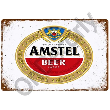 Amstel Beer Metal Semn Tin Semn Whisky Belgia Bere Placa De Metal Decor De Perete Vintage Decor Poster Plăci Peștera Shabby Chic
