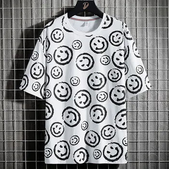 Vara Hip Hop de Imprimare T-shirt pentru Bărbați Streetwear Casual Supradimensionat din Bumbac Tricou Masculin Harajuku Vrac Tee Topuri Plus Dimensiune 6XL 7XL 8XL