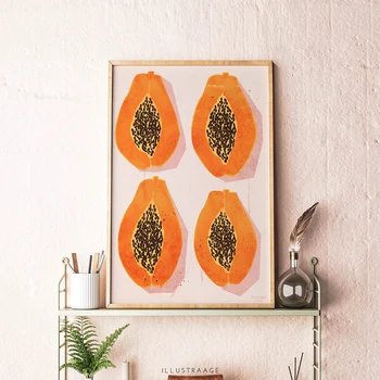 Orange Lamaie Fructe Cireșe Bucătărie Arta De Perete Panza Pictura Nordică Postere Si Printuri De Desene Animate Imagini De Perete Pentru Living Decorul Camerei