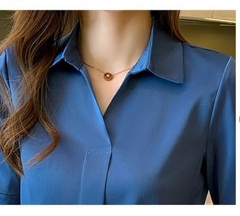 Bluze Femme Maneca Scurta Femei Bluze Bluza Femei Blusas Mujer De Moda 2021 Rândul Său, În Jos Guler Șifon Bluză Albă Cămașă E689