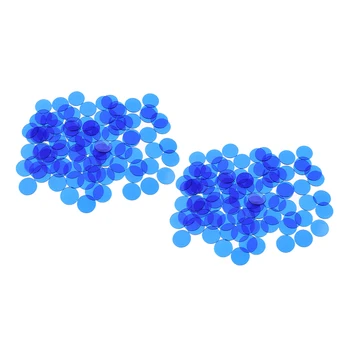 200 De Bucăți De Plastic Chips-Uri De Bingo Transparent Contoare De Numărare Joc De Bord Albastru