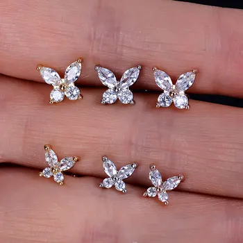1buc Nou Design Vânzare Fierbinte Petrecere de Moda Bijuterii Premium de Lux Cristal de Zirconiu Butterfly Smart Știfturi de Cercei Pentru Femei Fete Cadou