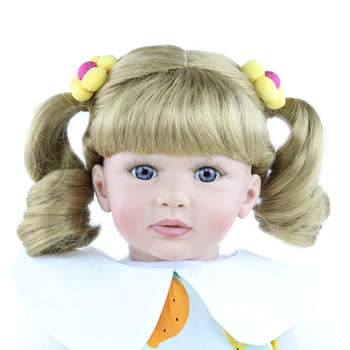 60 CM de Silicon Renăscut Baby Papusa Printesa De Fata cu Părul Blond Copilul Bebe Copii Minunat Cadou de Ziua mea Casă de Joacă Dress Up Jucărie