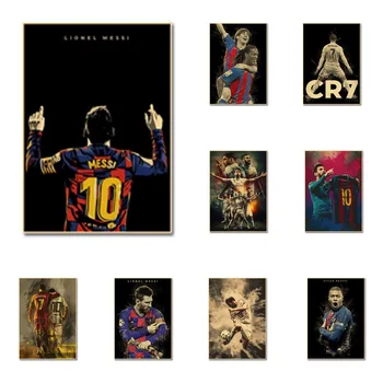 Moda Clasic de Fotbal Steaua Messi CR7 Hârtie Kraft Poster Imagini Moderne pentru Living Cadru de Perete de Arta