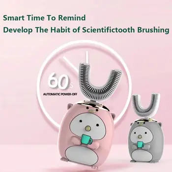 Smart 360 De Grade U Periuta De Dinti Electrica Copii Siliciu Automată Cu Ultrasunete Dinți Perie De Dinti Model De Desen Animat Pentru Copii