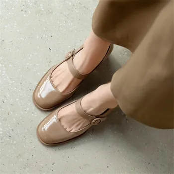 2021 de Primavara/Toamna pentru Femei Pantofi Rotund-Deget de la picior Catarame Indesata Toc Pompe Tocuri Solide Pantofi Casual pentru Femei Pantofi Mary Jane