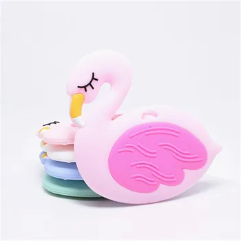 5 BUC Swan Copilul Teether Flamingo Farmece Nursing Accesorii Flamingo Desene animate Teether Baby shower Cadou Musca Jucării Teether Silicon
