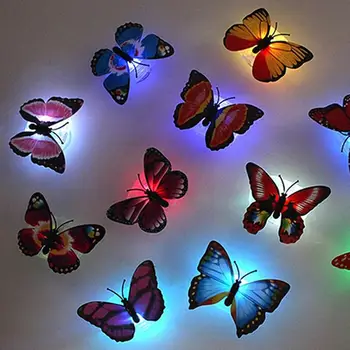 Schimbare de culoare Drăguț Fluture LED Lumina de Noapte de Acasă de viață copilul Birou Camera Autocolante de Perete Decor Fridage decor dormitor