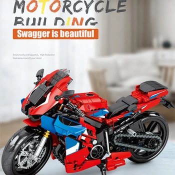City Motocicleta MOC Model de Vehicul Blocuri Creator Tehnice Masina de Curse Mecanice de Învățământ Cărămizi Jucarii Pentru Copii