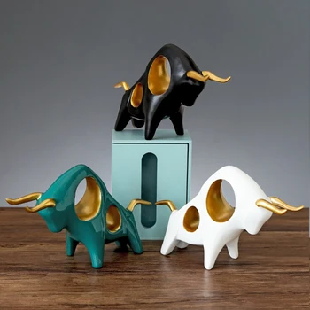 2021 Noi Nordic Rășină Taur Ornament Creative luptele cu Tauri Sculptura Bold Norocos Ox Figurina Decor Acasă TV Cabinet Abstract Meserii