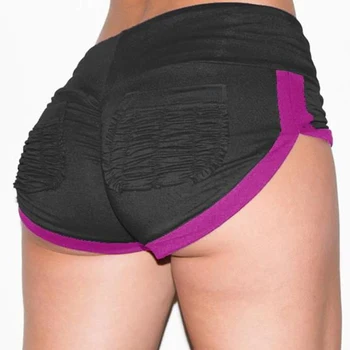 2020 Moda De Vara Femei Pantaloni Scurți Ori Linii De Inalta Talie Mozaic Elastis Betelie Talie Slab Casual Pantaloni Scurti Cu Buzunare