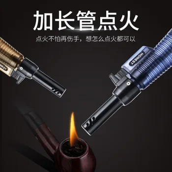 Sincer Personalitate Creatoare Mini Prelungit Torch Lighter Gonflabile De Metale Portabil Brichetă De Bucătărie În Aer Liber Gadget-Uri