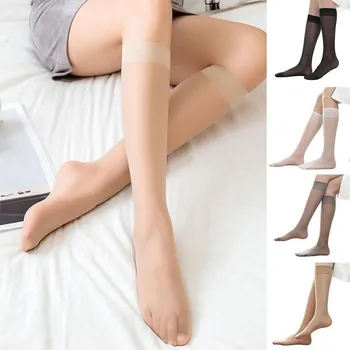 Femei Șosete Șosete Negre de Moda Ciorapi Genunchi Ridicat de Mătase Șosete Drăguț Șosete Șosete Catifea Fete de Bază-tors 1pair K1K7