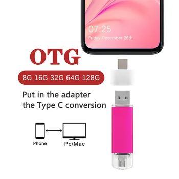 MI mesaj gratuit personalizat LOGO-ul Pen Drive Usb Flash Drive 8GB 16GB 64GB 128GB OTG Smart Phone Cle Stick Usb 2.0 32GB Pendrive