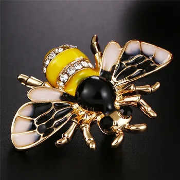 Albine Broșe Pentru Femei Insecte Email Pin Cristal Costum Eșarfă Guler Ace Și Broșe Bărbați Vintage Stras
