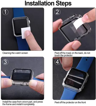 Sticla+Caz+Curea Pentru Apple Watch band 44mm 40mm 38mm 42mm Sport Silicon bratara smartwatch iWatch serie 3 4 5 6 se 44 mm bandă