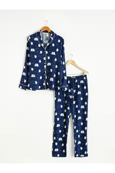 LC Waikiki Femeie Pijama Set Vascoza turcesc Textil Moale Confortabil Pijamale Pijamale Bedwear LCW costum de noapte