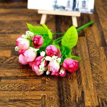 1 Buc 15 Mini-Trandafiri Flori Artificiale Scena De Nunta Layout Flori Living Birou Acasă Decor De Flori False Accesorii