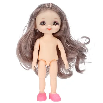 Minunat BJD Papusa Zâmbet 13Movable Articulațiilor 16cm 3D Reale ochii Păpuși Drăguț Jucărie DIY Dress-up Goala Nud Femei Corp pentru Copii Jucării pentru Fete