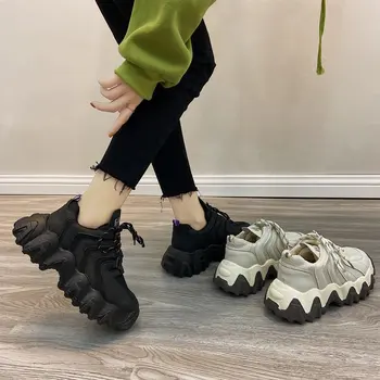 Femei Indesata Adidași Vulcanizat Pantofi de Moda coreeană Noi Femei cu talpi Groase Pantofi Casual 35-40