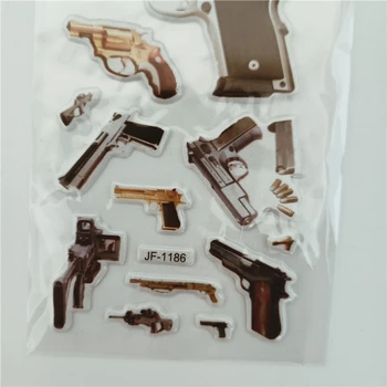 6pcs Pistol Autocolante Jucării pentru Copii pe Albumul Laptop Notebook Băieți DIY Pusca Pistol Autocolant