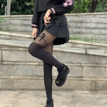 Negru de Femei de Vară de Înaltă Sotckings Gothic Lolita Pantynose Overknee Șosete Arma Întuneric JK Accesorii Lolis Fete Kawaii Cosplay