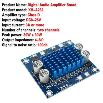 Oficial TPA3110 XH-A232 30W+30W 2.0 Canal Digital Audio Stereo Amplificator de Putere de Bord DC 8-26V 3A C6-001