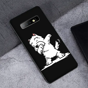 GX48 Desene animate Westie Câine Silicon Moale Caz pentru Samsung S6 S7 Edge S8 S9 S10 S10E S20 Fe S21 S21s S30 Ultra Lite Plus