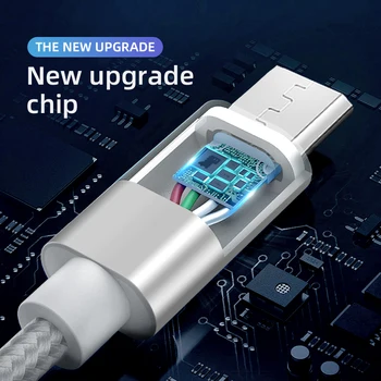 Cablu de Încărcare USB Rapid Incarcator Cablu de 2M Nylon Micro TypeC Aliaj de Aluminiu Pentru Iphone, Huawei, Samsung, Xiaomi Telefon Mobil Android