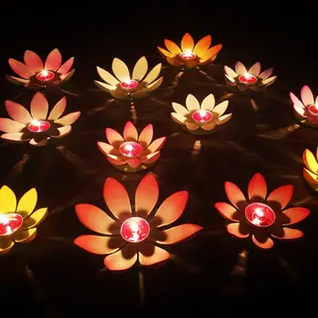 LED-uri care Doresc Lumina Lotus Apă Stradă Lampa Floare Piscină Lumina Colorat Apa Stradă Lumânare Lampa pentru Petrecerea de Nunta Festival Decor