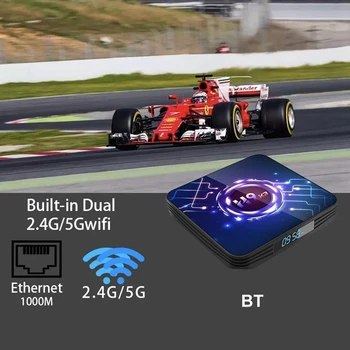 H9 TV Box Android 9.0 S905X3 64-Bit Quad Core Chipset Cortex A55 4/64G TV Set Top Box