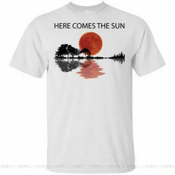 Apus de soare Chitara Aici Vine Soarele Bărbați T-Shirt S-5XL Slim Fit Plus Dimensiune Tricou