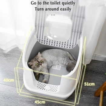 Cutie Complet Închis, Anti-Pata Cat De Toaletă Deodorante Curățare Pentru Animale De Companie Consumabile