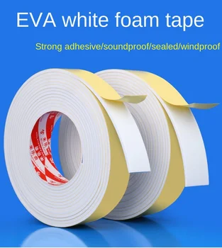 Adeziv puternic EVA burete alb partea singură bandă adezivă anti-coliziune pentru uși și ferestre bandă de etanșare bandă de spumă 5M