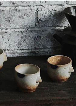 Japoneze Creative Cană Ceramică Grosieră Espresso de Cafea Ceai, Cani Nordice Față Umană Manual Tazas Originales Drinkware ED50MK