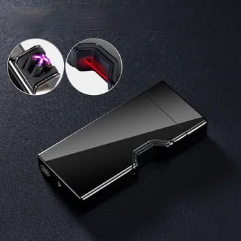 Reîncărcabilă USB Bricheta cu Laser Infraroșu Inducție Dublu Arc de Fum Accesorii pentru Iarba Brichete Et Accessoires Fumeurs Bărbați Cadouri